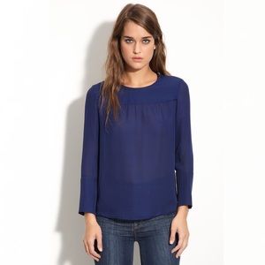 Marc by Marc Jacobs “Marina” Navy Blue Silk Top
